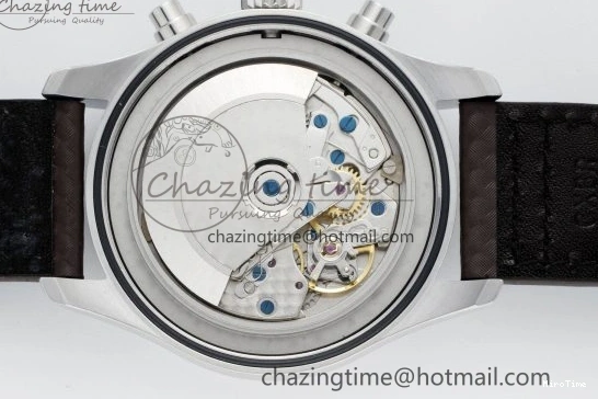 MIROTIME 0503 Pilot Chrono SS AZF 1:1 Best Edition Black Dial Orange Markers on Brown Leather Strap A EasyCare 7065